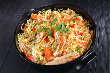 spaghetti with Crab in Spicy White Wine Sauce