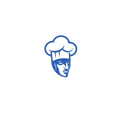 minimal logo of angry chef vector illustration