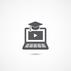 E-learning icon on white
