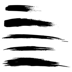 Set of Hand Drawn Grunge Brush Lines. Vector illustration.
