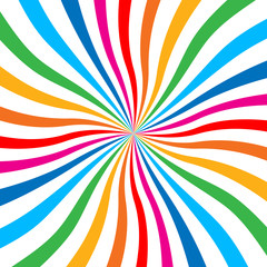 Colorful Bright Rainbow Spiral Background. Vector illustration.