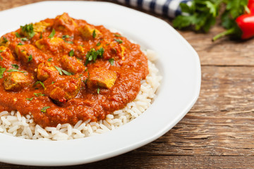Traditional Indian and Pakistani cuisine. Tikka masala.