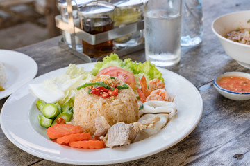 Macro Fried rice thai style