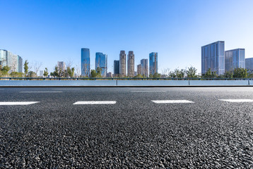 empt road with modern building