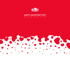 Red hearts futuristic random size on white background for valentines day. - obrazy, fototapety, plakaty