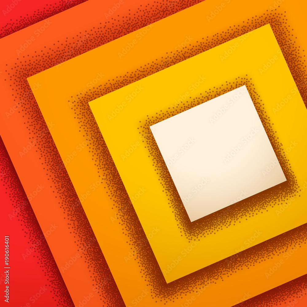 Poster abstract background with retro layers and dotted shadow