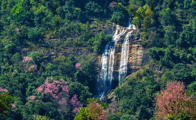 Siribhume or Siriphum Waterfall , famous waterfall at Doi Inthanon National Park in Chiang Mai,...