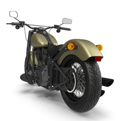 Classic Motorbike isolated on white. 3D illustration