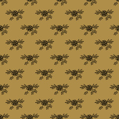 Seamless pattern with hand drawn floral element