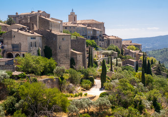 Medieval hilltop town of Gordes. Provence. France. - obrazy, fototapety, plakaty