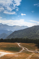 Tusheti road and blue sky