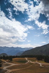 Tusheti road and blue sky