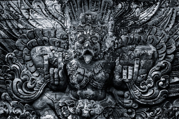 Traditional sculpture of temples in Bali, Indonesia