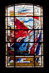 Blois; Vitrail de l'église saint Vincent de Paul, , Loir et Cher, Centre Val de Loire, France