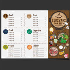 Obraz premium menu shabu sukiyaki restaurant template design graphic objects