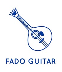 Fado guitar icon vector