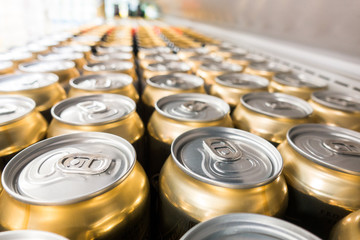 Cover alumiunum cans. Aluminum cans. Top view. Aluminum cans in the market