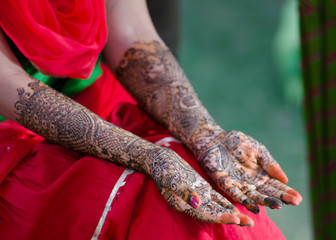 henna design, bride , Hindu wedding , Rajasthan, India