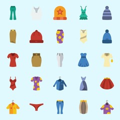 icons set about Women Clothes. with pants, skirt, shirt, tank top, swimsuit and panties