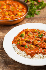 Traditional Indian and Pakistani cuisine. Tikka masala.
