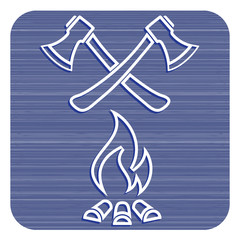 The ax and campfire icon