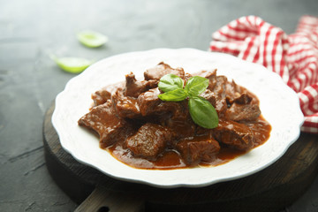Traditional homemade beef goulash