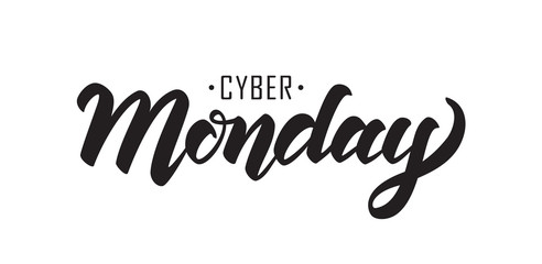 Vector illustration: Handwritten lettering of Cyber Monday