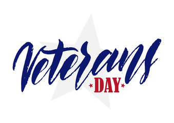Hand drawn lettering of Veterans Day