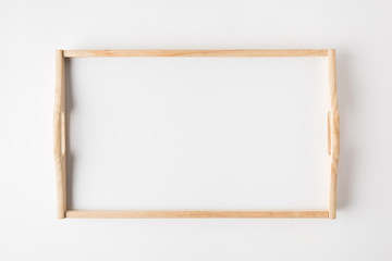 top view of empty tray on white tabletop