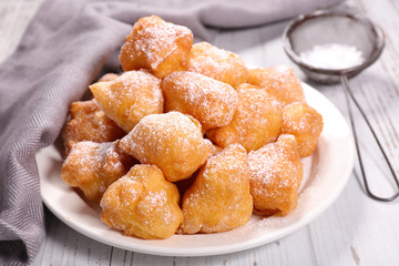 french donut and sugar