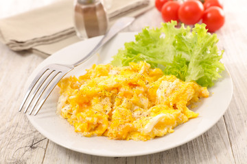 fried egg and salad