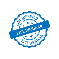 Live webinar blue stamp illustration