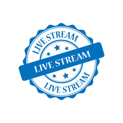 Live stream blue stamp illustration