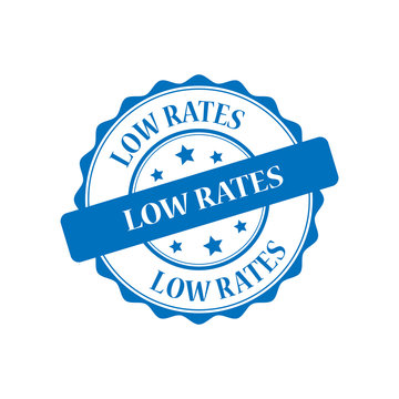 Low rates blue stamp illustration