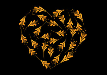 plant and flower heart shape disign