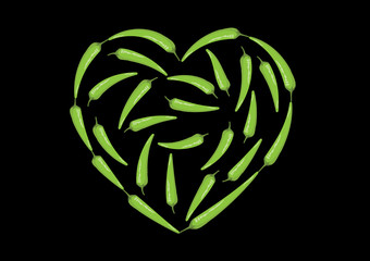 plant and flower heart shape disign