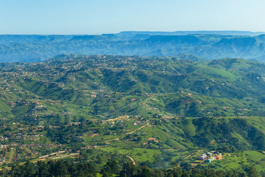 Flying Africa Rural Homes Valleys Mountains