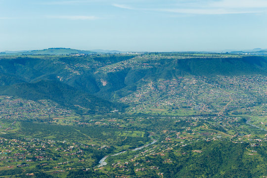 Flying Africa Rural Homes Valleys Mountains