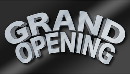 Stock Illustration - Steel Grand Opening, 3D Illustration, Isolated Against the Black Background.