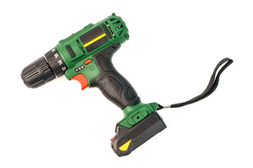 Cordless screwdriver, cordless drill isolated on a white backgro