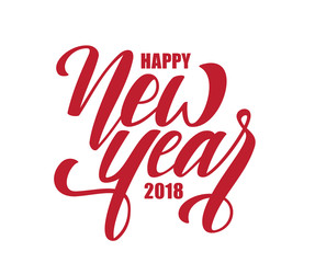 Handwritten brush type lettering of Happy New Year