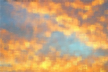 Abstract blue and orange digital painted pattern background