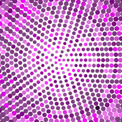 Abstract purple dotted background halftone dots radial texture vector illustration.