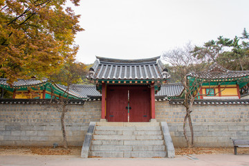 Korean traditional gates. corea dynasty royal palace.