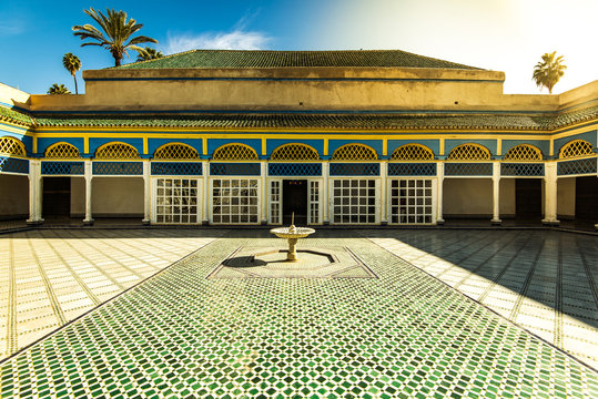 Courtyard in Bahia Palace,Marrakesh,Morocco