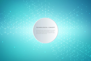 Abstract technological and scientific background with hexagons. Structure molecule and communication. Science, technology and medical concept. Vector illustration.