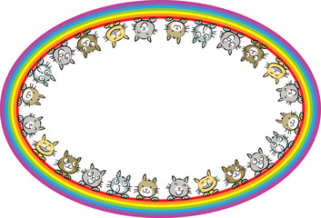 cats on the rainbow border