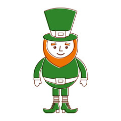 smiling leprechaun cartoon st patricks day character vector illustration