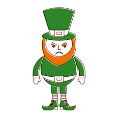 leprechaun angry cartoon st patricks day character vector illustration