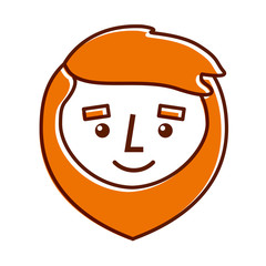 cartoon smile face man beard character vector illustration